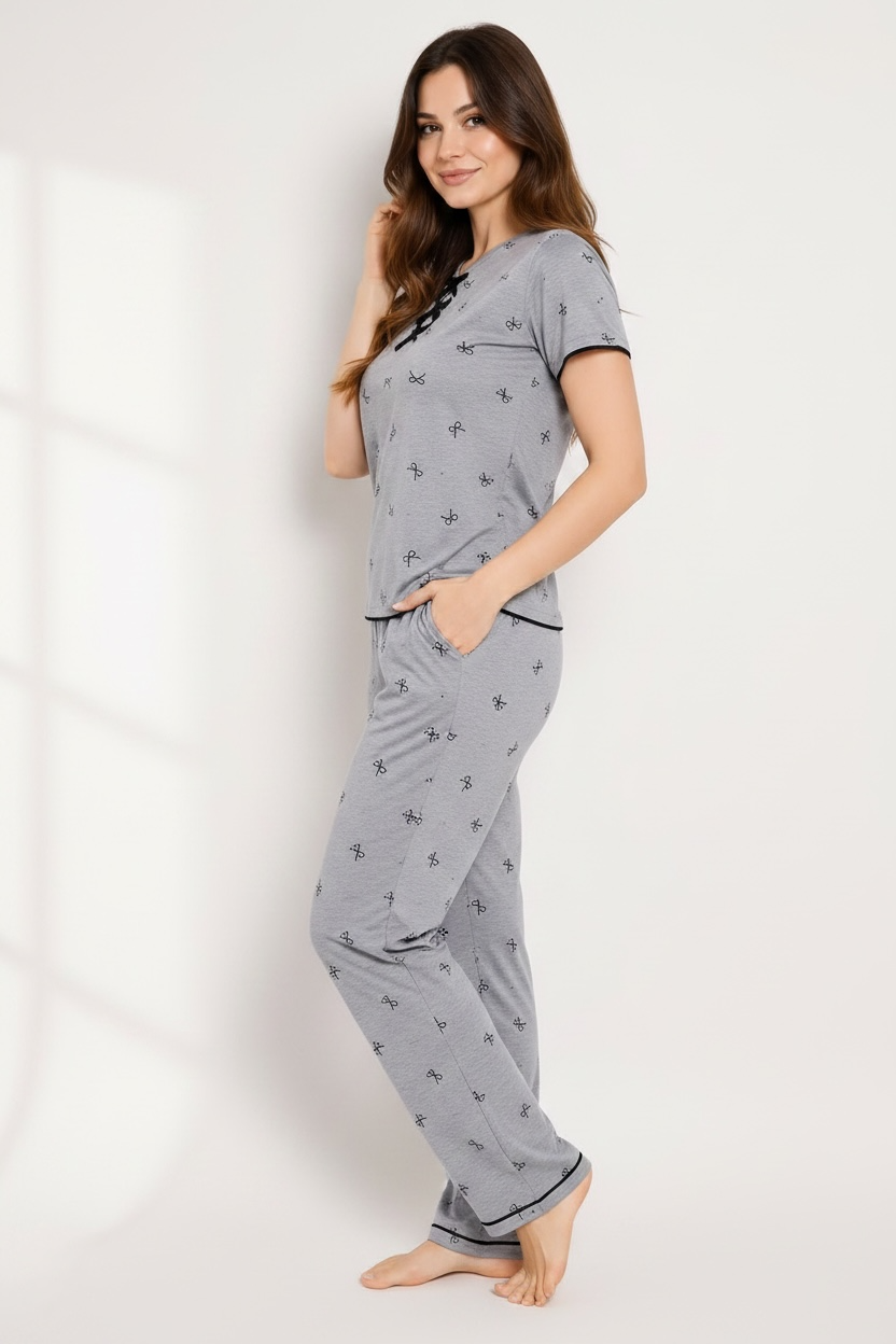 Gray Bow Pyjama