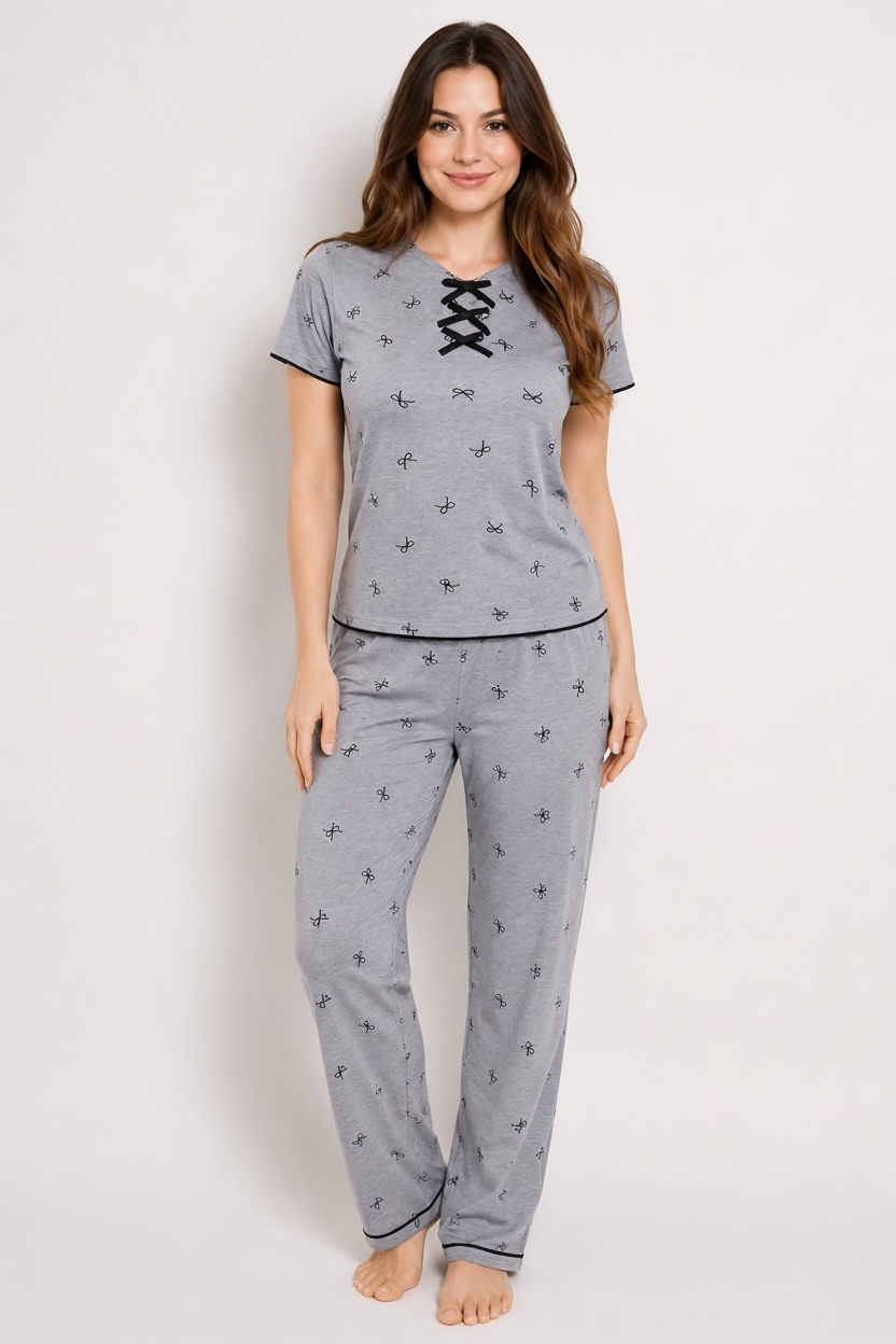 Gray Bow Pyjama
