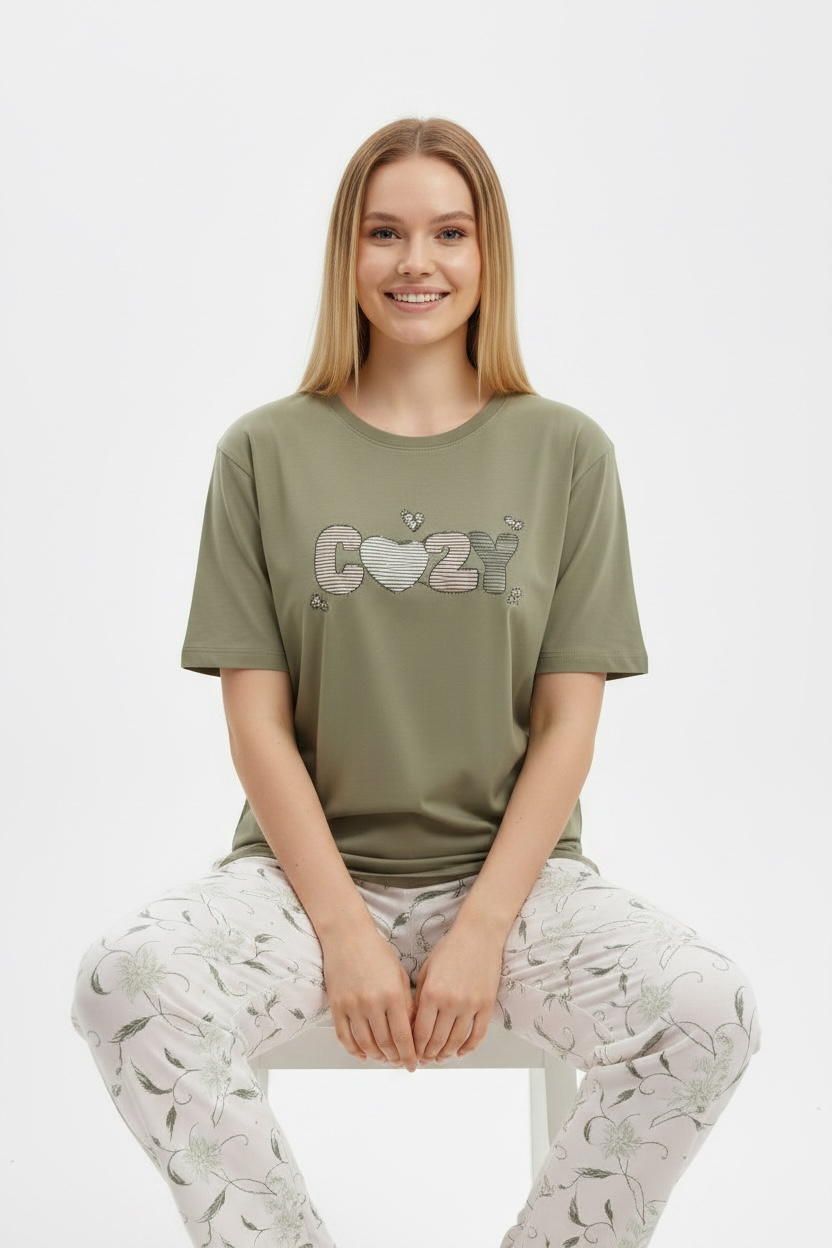 Olive Cotton Pyjama