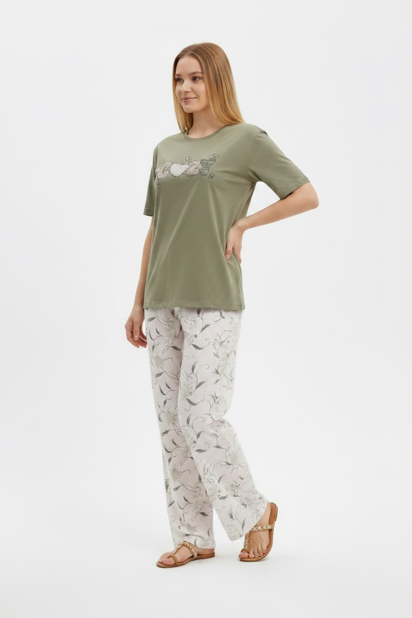 Olive Cotton Pyjama