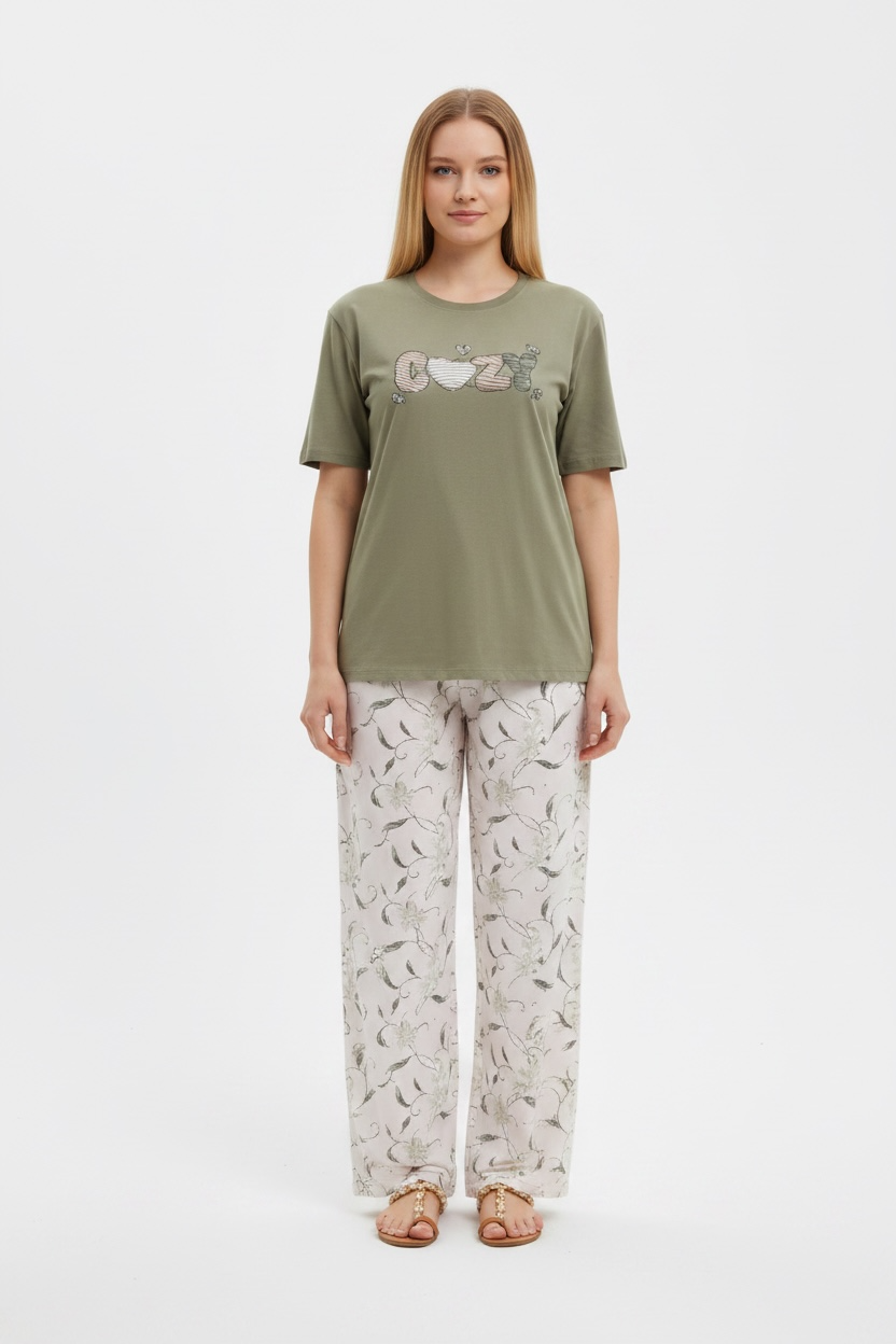 Olive Cotton Pyjama
