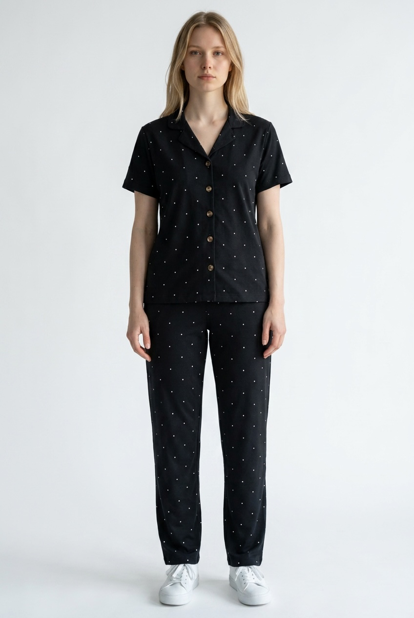 dots Button-up Pyjama