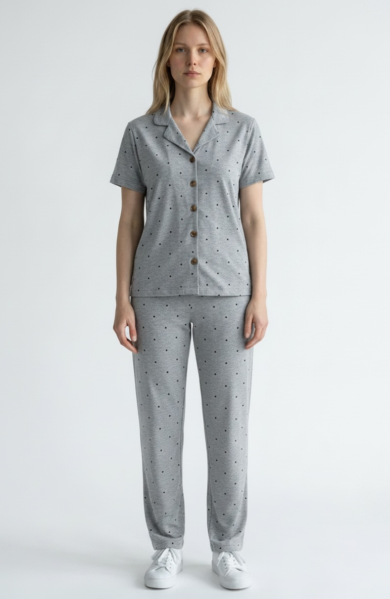 dots Button-up Pyjama