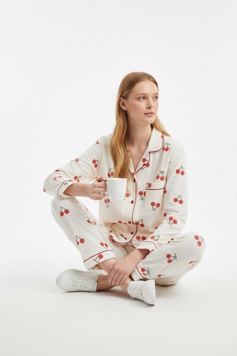 Cherry Pyjama Long Sleeve